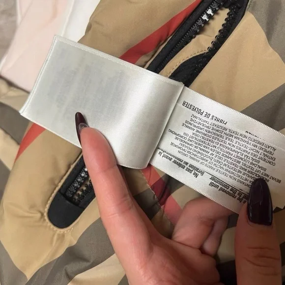 Burberry Beige Check Puffer Jacket - Picture 7 of 8